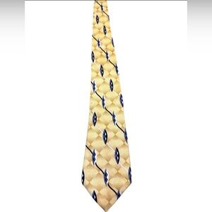 Vintage Conte di Milano Silk Tie USA Made Geometric Diamond Pattern 3.25” 59.5”